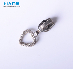 Hans Fashion Heart Shape Meta Zipper Pull