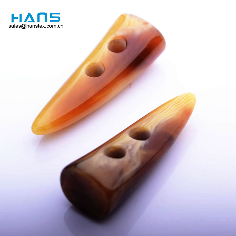 Botón de cuerno de buey de imitación de resina de lujo Hans