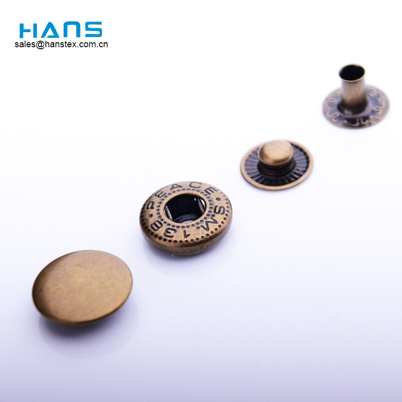 Botones a presión de latón de color personalizado de Hans Factory Price
